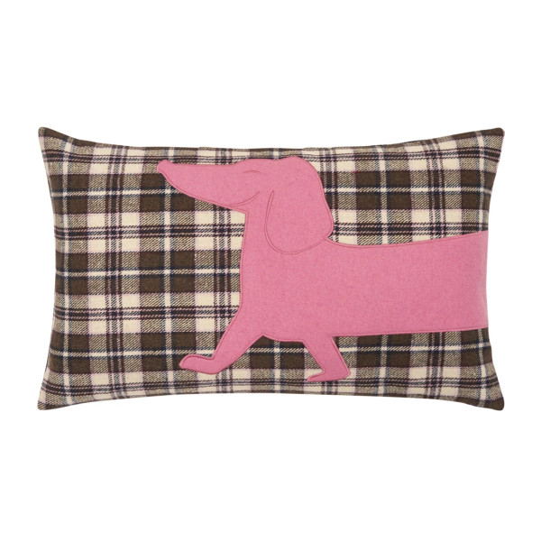 Tartan dog Dekokissenhülle, 2 Stück, je 30x50cm