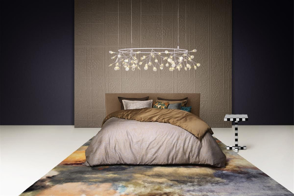 moooi Dodo Pavone GreyGold 135x200cm mit 80x80cm