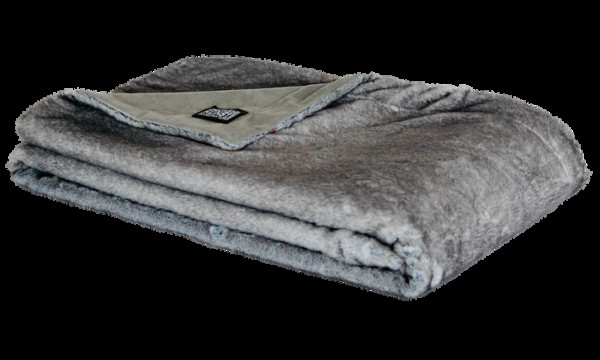 DECKENKUNST Kaninchen grau Fellimitat, Rückseite Velvet silver, 150x200cm