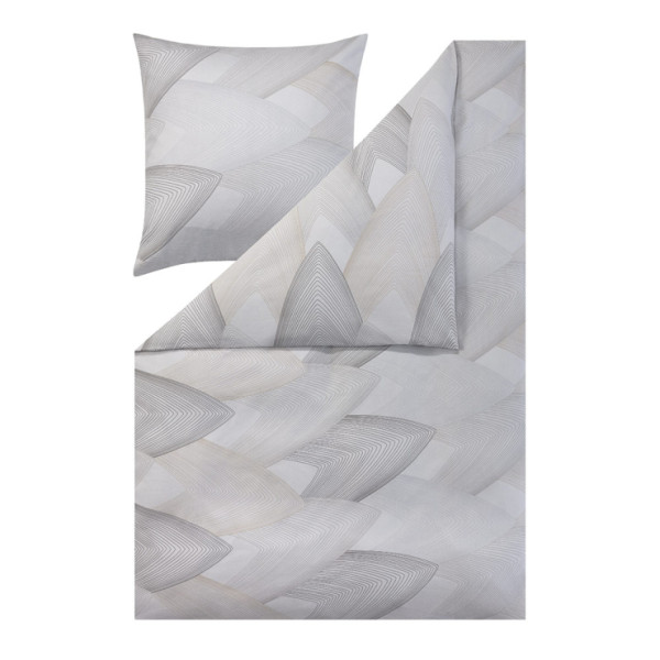 Edelflanell Bettwäsche Estella Bolzano silber 135x200cm mit 80x80cm
